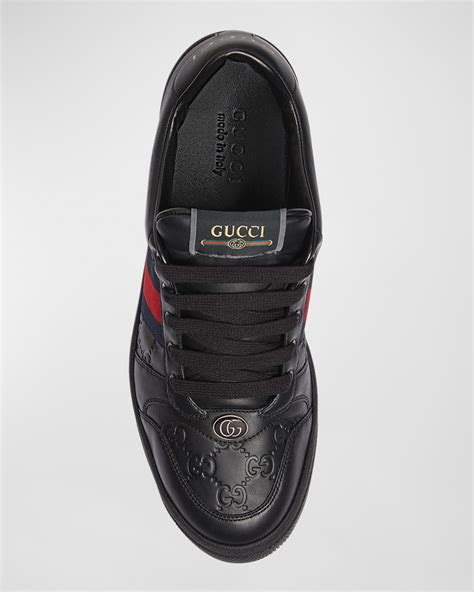 gucci gg embossed trainers|Gucci embossed leather low top.